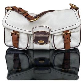 Prada Leather Handbag White White