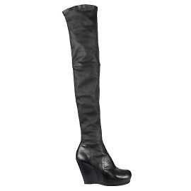 Rick Owens Thigh-high Stretch Boots Black