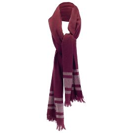 Cachecol de caxemira vinho Brunello Cucinelli com borda xadrez Bordeaux