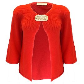 Cardigan en maille de cachemire orné de cristaux rouges Valentino Rouge