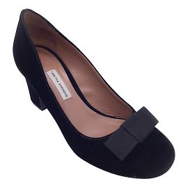 Tabitha Simmons Décolleté in velluto con dettaglio fiocco in grosgrain nero Nero