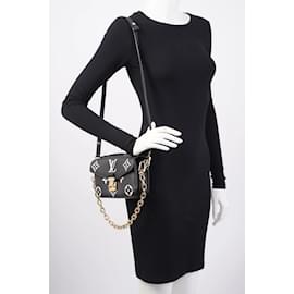 Louis Vuitton-Louis Vuitton Pochette Metis East West Bag Noir Beige Grained Leather-Beige