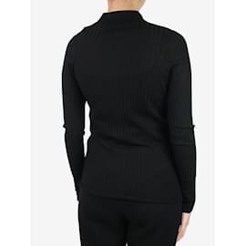 Autre Marque-Black long-sleeved ribbed top - size S-Black