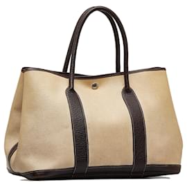 Hermès-Hermes Brown Garden Party PM-Marron,Beige