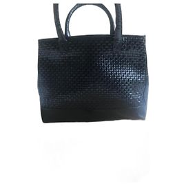 Fendi Black Woven Leather Handbag Black