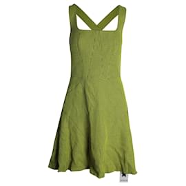 Missoni-Missoni Cross-Back Sleeveless Dress in Green Cotton-Green