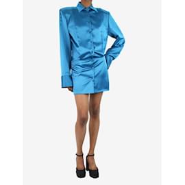 Attico-Blaues Mini-Hemdkleid aus Popeline – Größe IT 38-Blau