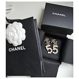 Chanel-clipes Não.5 bronze e strass-Bronze