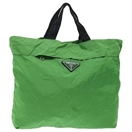 Prada-PRADA Hand Bag Nylon Green 1ARA13 Auth yk8208-Green