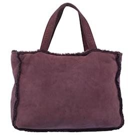Chanel-CHANEL Hand Bag Mouton Purple CC Auth bs7682-Purple