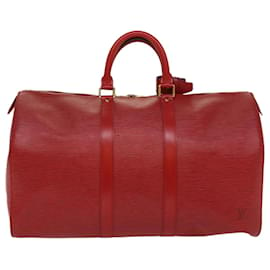 Louis Vuitton-Louis Vuitton Epi Keepall 45 Boston Bag Red M42977 LV Auth bs7451-Red