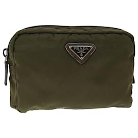 Prada-PRADA Pouch Nylon Khaki Auth ac2119-Khaki