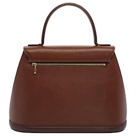 Valentino-VALENTINO Hand Bag Leather Brown Auth bs7629-Brown