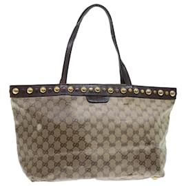Gucci-GUCCI GG Crystal Tote Bag Beige 207291 auth 51003-Beige