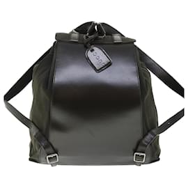 Gucci-GUCCI Backpack Nylon Leather Khaki Auth bs7624-Khaki