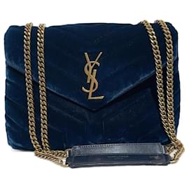 Saint Laurent-SAINT LAURENT Bolsos T.  terciopelo-Azul