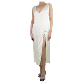 Autre Marque-Cream sleeveless slit dress - size UK 12-Cream