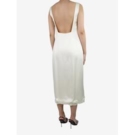 Autre Marque-Cremefarbenes ärmelloses Kleid mit Schlitz – Größe UK 12-Roh
