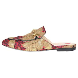 Gucci-Red embroidered Princetown mules - size EU 36-Red