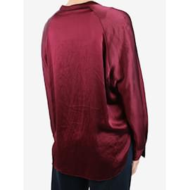 Vince-Burgundy v-neck long sleeved shirt - size M-Red