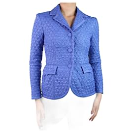Ermanno Scervino-Purple textured quilted jacket - size UK 8-Purple