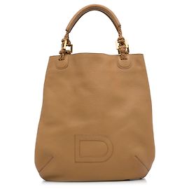 Delvaux Brown Louise Leder-Einkaufstasche Braun Beige