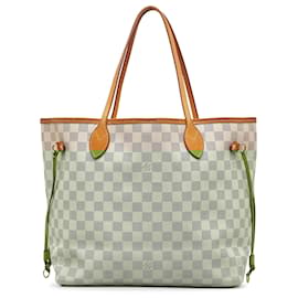 Louis Vuitton-Louis Vuitton White Damier Azur Neverfull MM-White