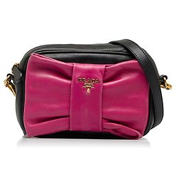 Borsa a tracolla Prada con fiocco in Fiocco Nera Nero