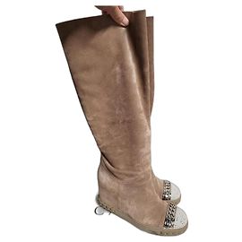 Botas Casadei de camurça bege Bege