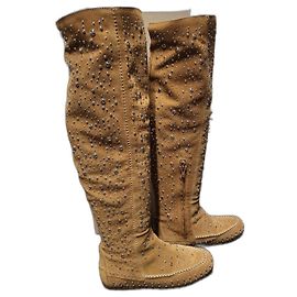 Botas Zadig & Voltaire em pele de cervo com tachas Outro