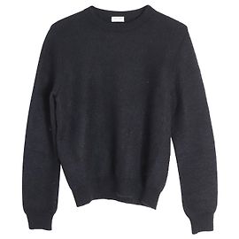 Saint Laurent Crewneck Sweater in Black Mohair Black