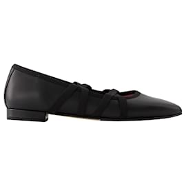 Carel-Tutu Ballerinas - Carel - Leather - Black-Black