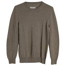 Maison Martin Margiela-Maison Margiela Crewneck Elbow Patch Sweater in Beige Wool-Beige