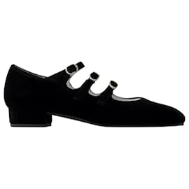 Carel-Ariana Ballerinas – Carel – Samt – Schwarz-Schwarz