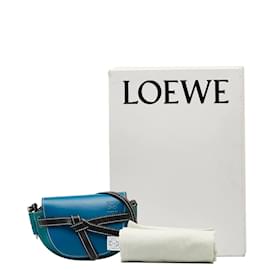 Loewe-Mini-Gate-Umhängetasche aus Leder-Blau