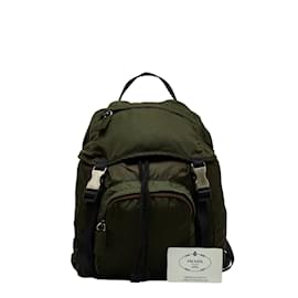 Prada-Tessuto Double Buckle Backpack V140-Green