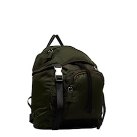 Prada-Tessuto Double Buckle Backpack V140-Green