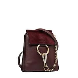 Chloé-Bolsa tiracolo Mini Faye de couro-Vermelho