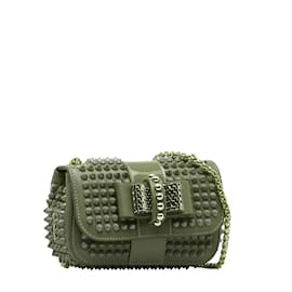 Christian Louboutin-Spiked Leather Sweet Charity Crossbody Bag-Pink