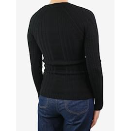 Autre Marque-Black ribbed knit top - size S-Black