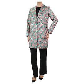 Essentiel Antwerp Veste jacquard fleurie rose et verte - taille FR 38 Rose