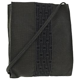 Hermès-HERMES Shoulder Bag Canvas Gray Auth bs7570-Grey