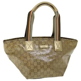 Gucci-GUCCI GG Crystal Shoulder Bag Coated Canvas Gold Orange 131228 auth 51638-Golden,Orange