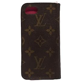 Louis Vuitton-LOUIS VUITTON Monogramm Folio iPhone 8 Hülle iPhone Hülle M63401 LV Auth 51316-Monogramm