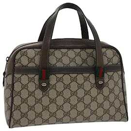 Gucci-GUCCI GG Canvas Web Sherry Line Hand Bag Beige Red Green 39.02.053 Auth th3932-Red,Beige,Green