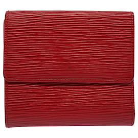 Louis Vuitton-LOUIS VUITTON Epi Porte Monnaie Billets Cartes Credit Wallet M63487 auth 51290-Red