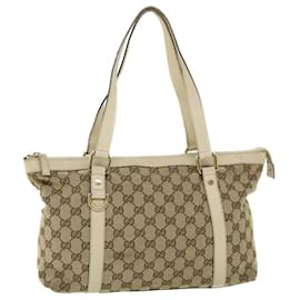 Auth GUCCI Sherry Line Hand Tote Bag Handbag With charm GG Canvas Leather  139260