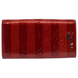 Louis Vuitton-LOUIS VUITTON Vernis Rayure Portefeiulle Sarah Wallet Red M91716 LV Auth 51586-Red