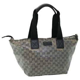 Gucci-GUCCI GG Crystal Shoulder Bag Coated Canvas Navy Silver 131230 auth 51637-Silvery,Navy blue
