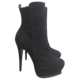 Saint Laurent-SAINT LAURENT Ankle boot T.eu 37.5 camurça-Preto